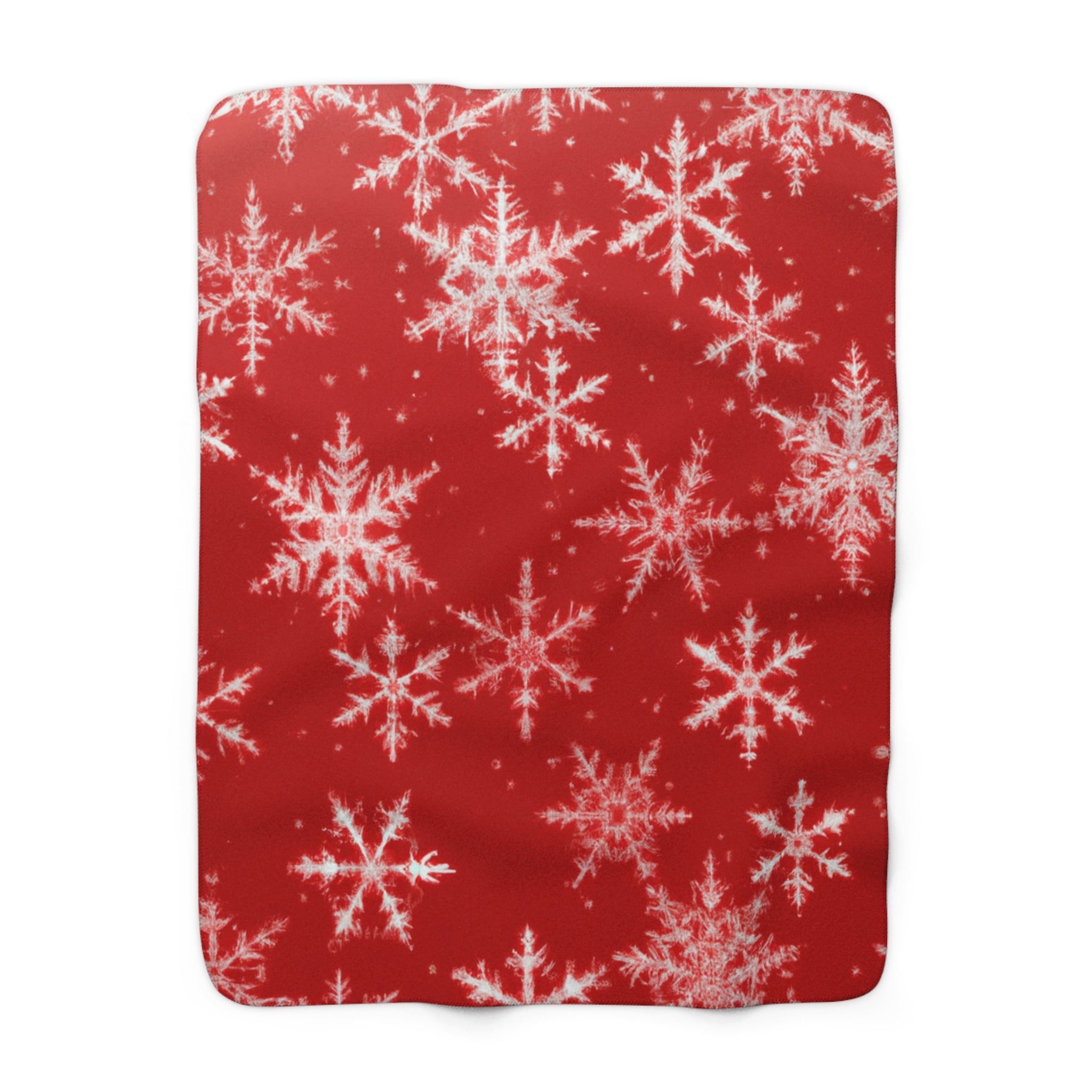 Red Snowflake Sherpa Fleece Blanket