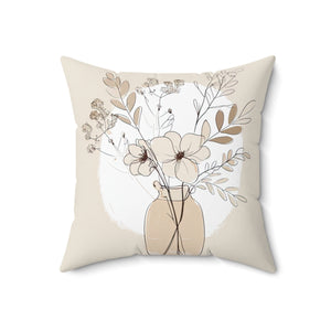 Eucalyptus in vase line art pillow