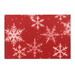 Load image into Gallery viewer, Red and White Snowflake Area Rug
