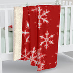 Load image into Gallery viewer, Red Snowflake Sherpa Fleece Blanket
