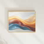 Load image into Gallery viewer, Blue, Orange and White Contemporary Metal Framed Poster
