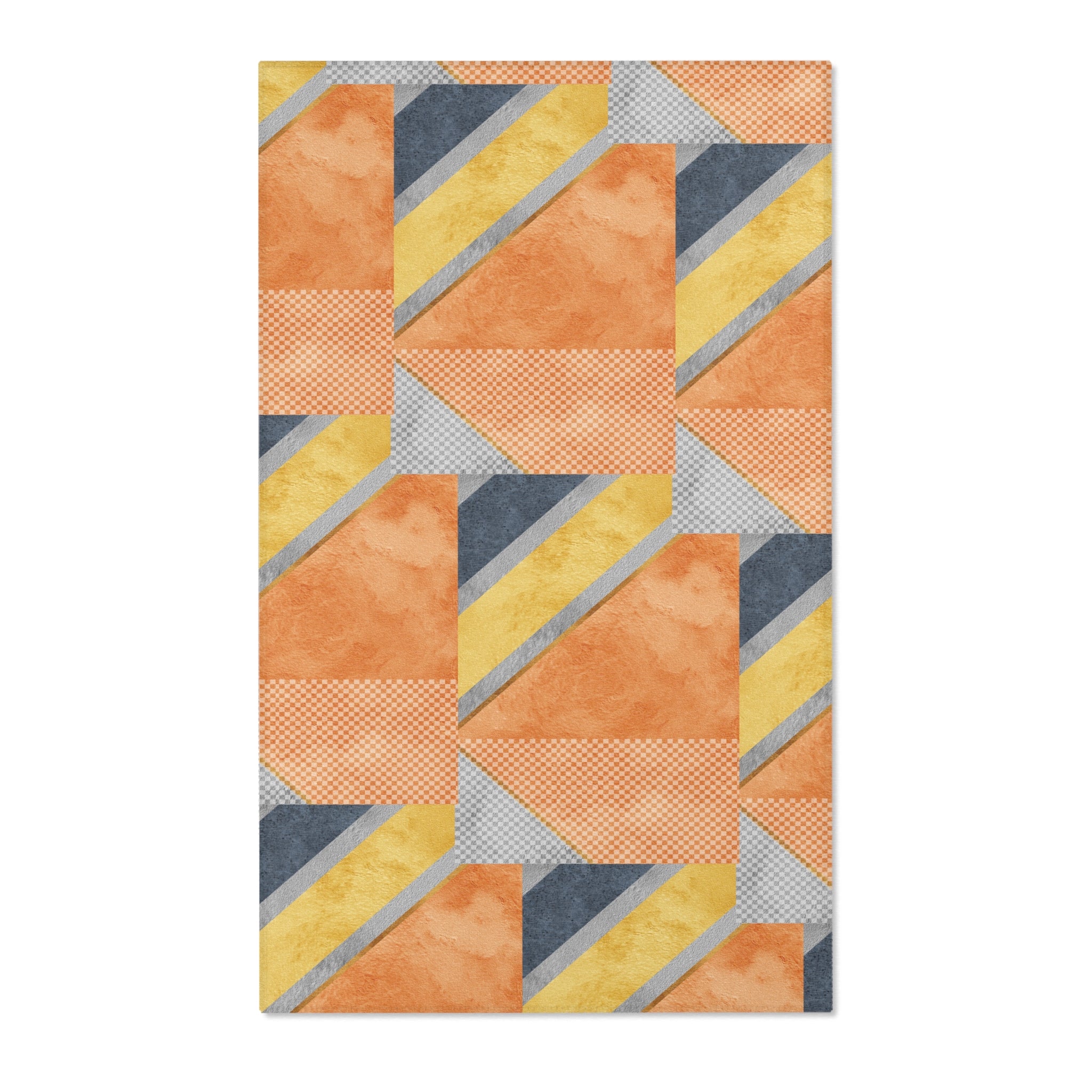 Abstract Orange and Gray Area Rug