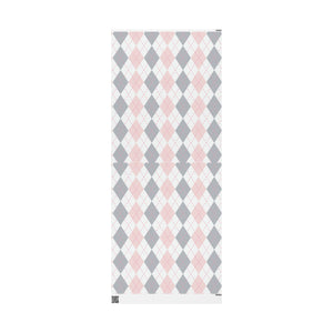 Pink and Gray Argyle Pattern Wrapping Paper