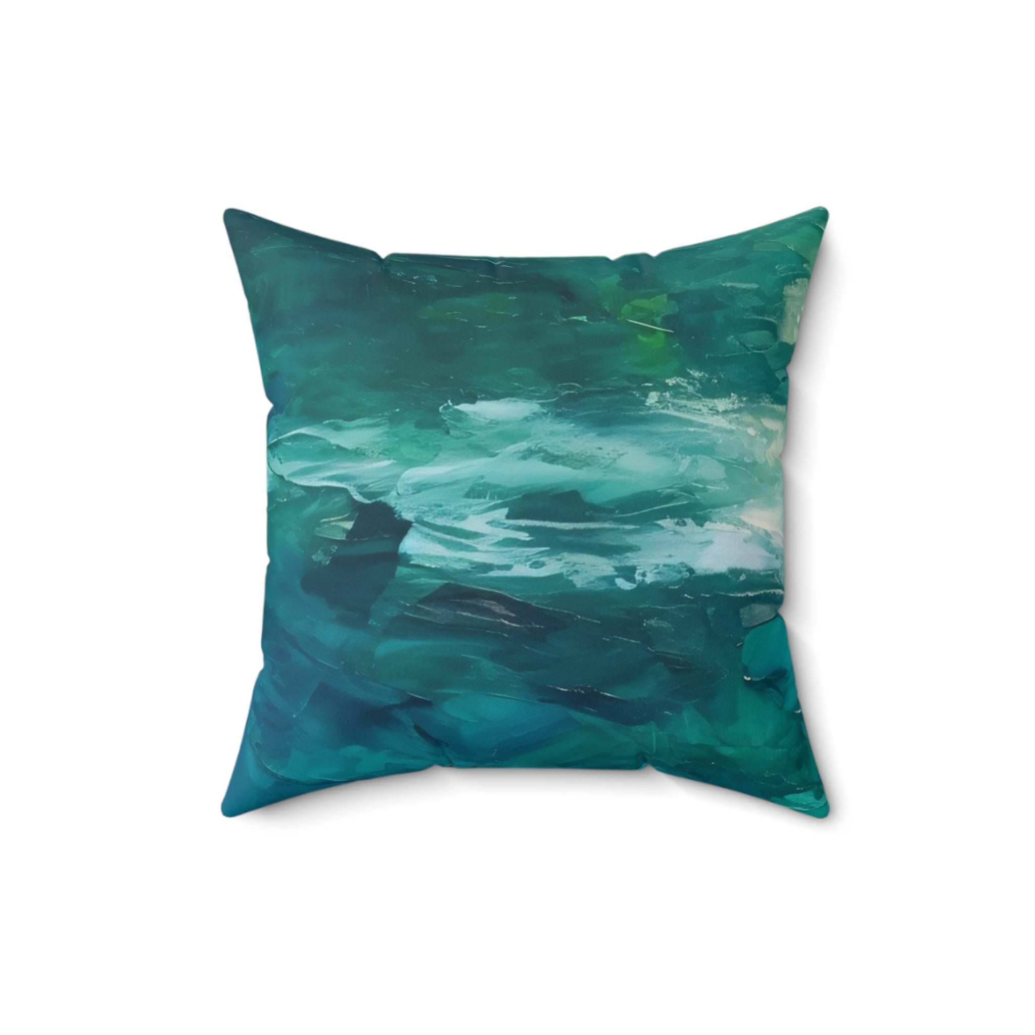 Teal Square throw Pillow