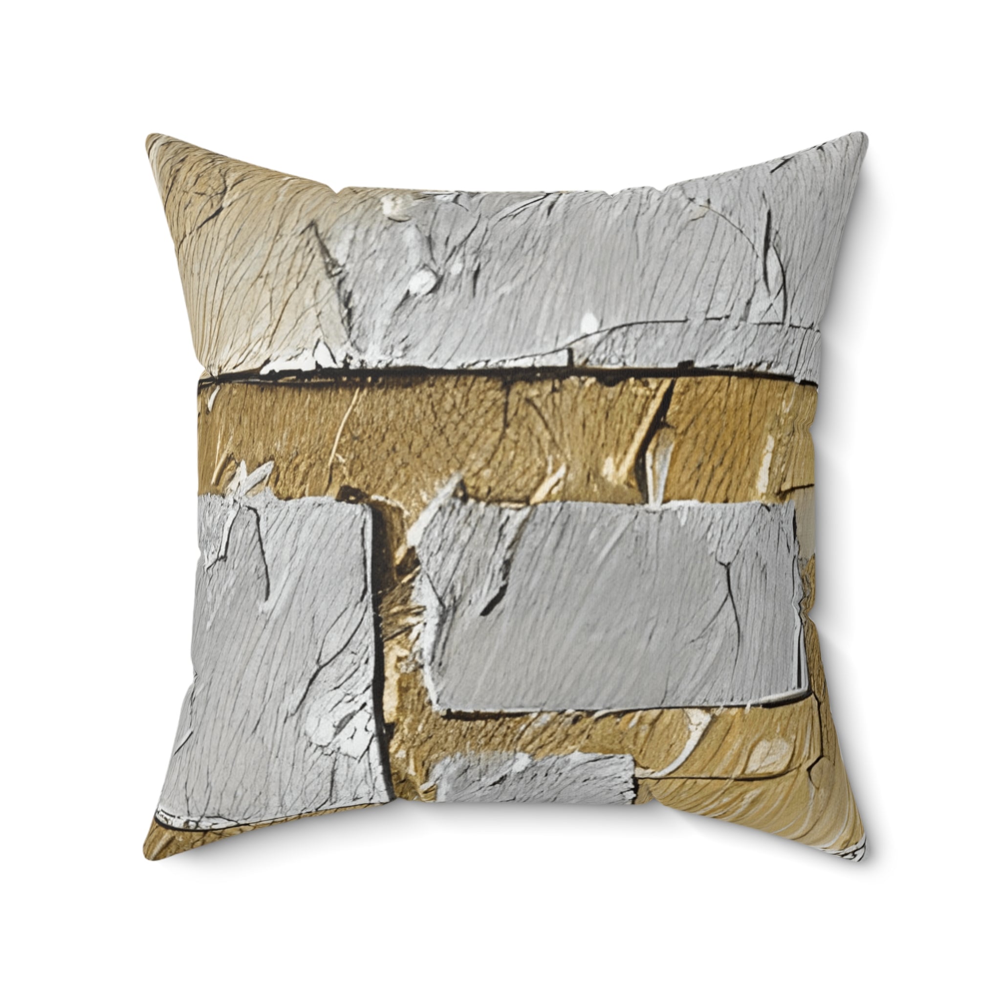 Silver and Gold Metallic Print Pillow