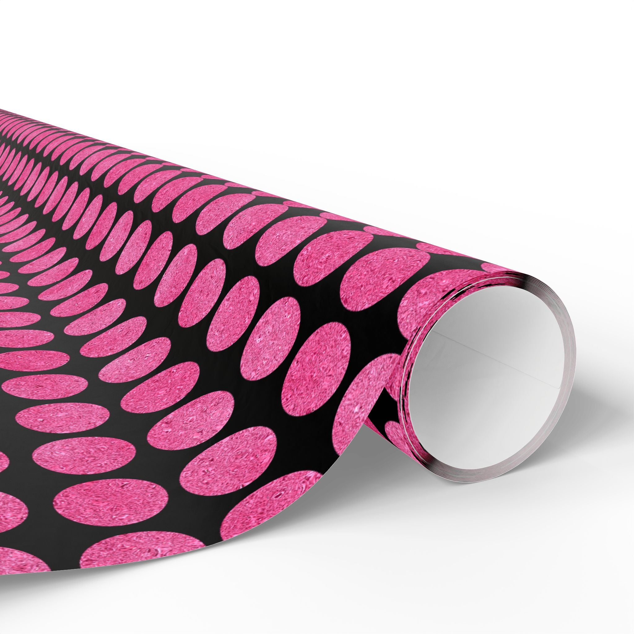 Black and Pink Polka Dot Wrapping Paper