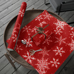 Load image into Gallery viewer, Red and White Snowflake Wrapping Paper
