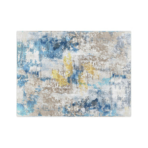 Midnight Silver Abstract Microfiber Blanket