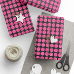 Load image into Gallery viewer, Black and Pink Polka Dot Wrapping Paper
