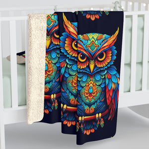 Neon Owl Sherpa Fleece Blanket