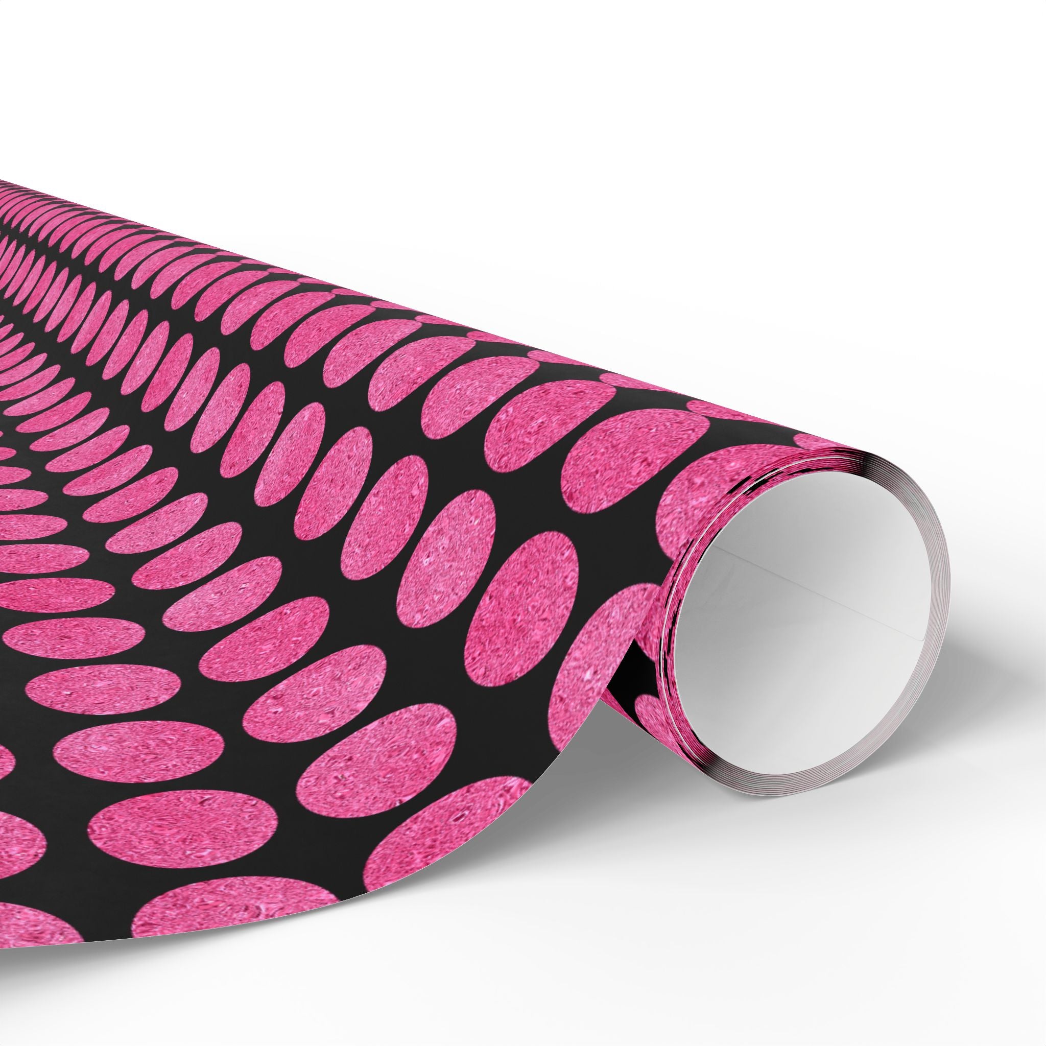 Black and Pink Polka Dot Wrapping Paper