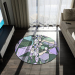 Load image into Gallery viewer, Purple Geometric Design Round Rug
