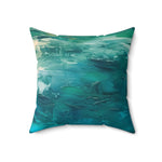 Load image into Gallery viewer, Teal Square throw Pillow
