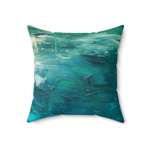 Teal Square throw Pillow