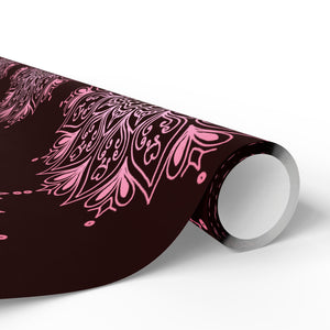 Black and PInk Mandala Wrapping Paper