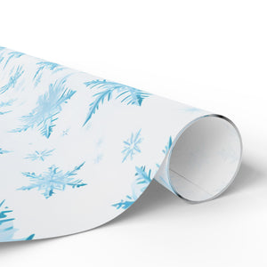 Blue and White Snowflake Wrapping Paper