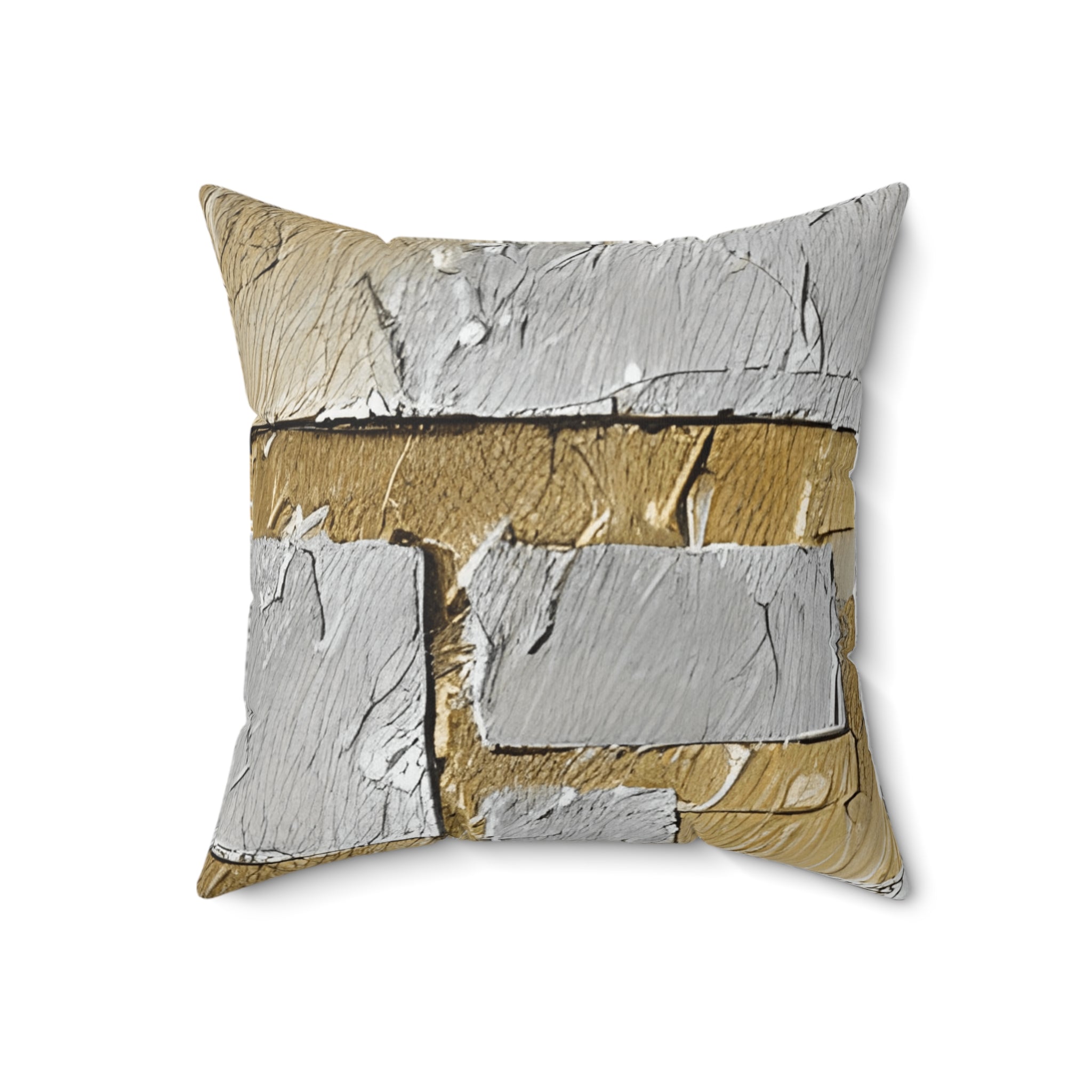 Silver and Gold Metallic Print Pillow