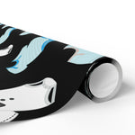 Load image into Gallery viewer, Black, Blue, and White Baby Gift Wrapping Paper
