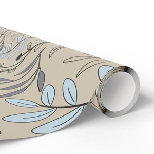 Brown and White Line Art Wrapping Paper