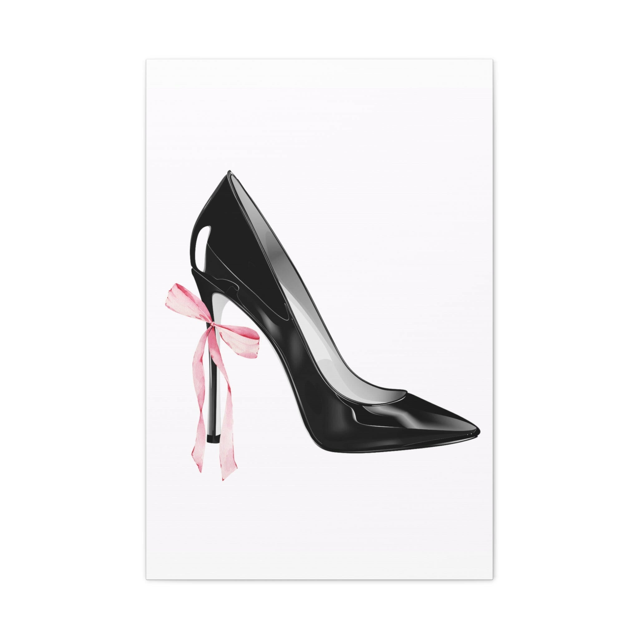 Pink & Black High Heel Stiletto Feminine Canvas