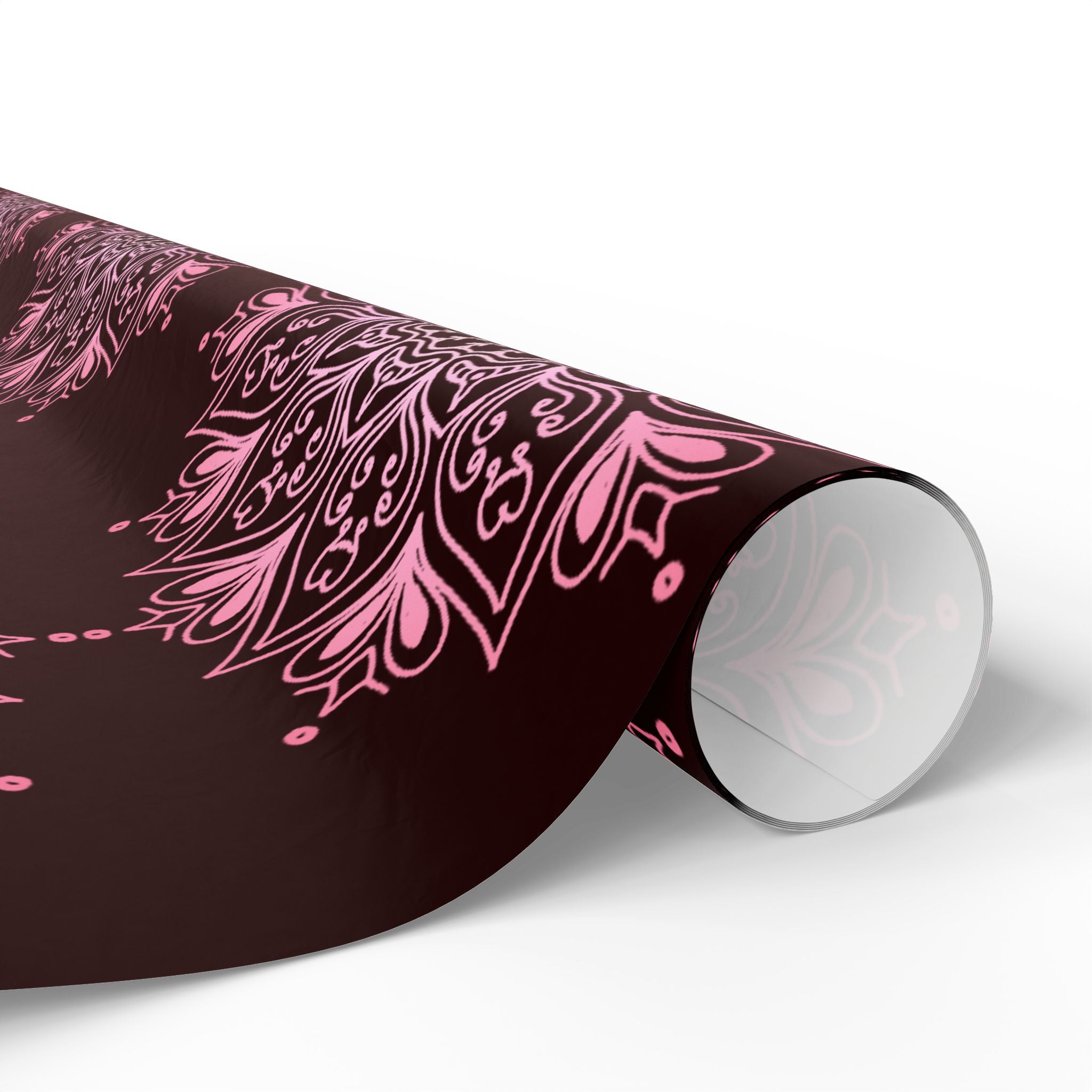 Black and PInk Mandala Wrapping Paper