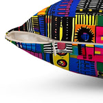 Load image into Gallery viewer, African Kente Print Spun Polyester Square Pillow
