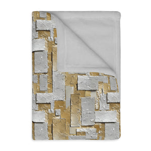 Silver and Gold Metallic Print Velveteen Microfiber Blanket (Two-sided print)