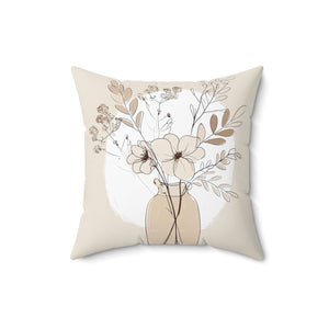 Eucalyptus in vase line art pillow