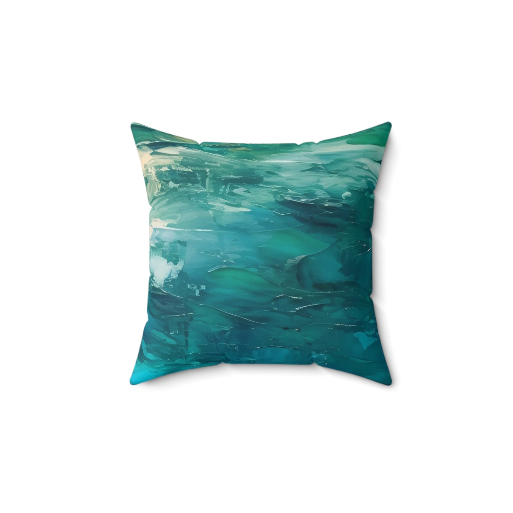 Teal Square throw Pillow