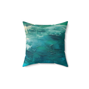 Teal Square throw Pillow