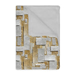 Load image into Gallery viewer, Silver and Gold Metallic Print Velveteen Microfiber Blanket (Two-sided print)
