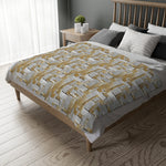 Load image into Gallery viewer, Silver and Gold Metallic Print Velveteen Microfiber Blanket (Two-sided print)
