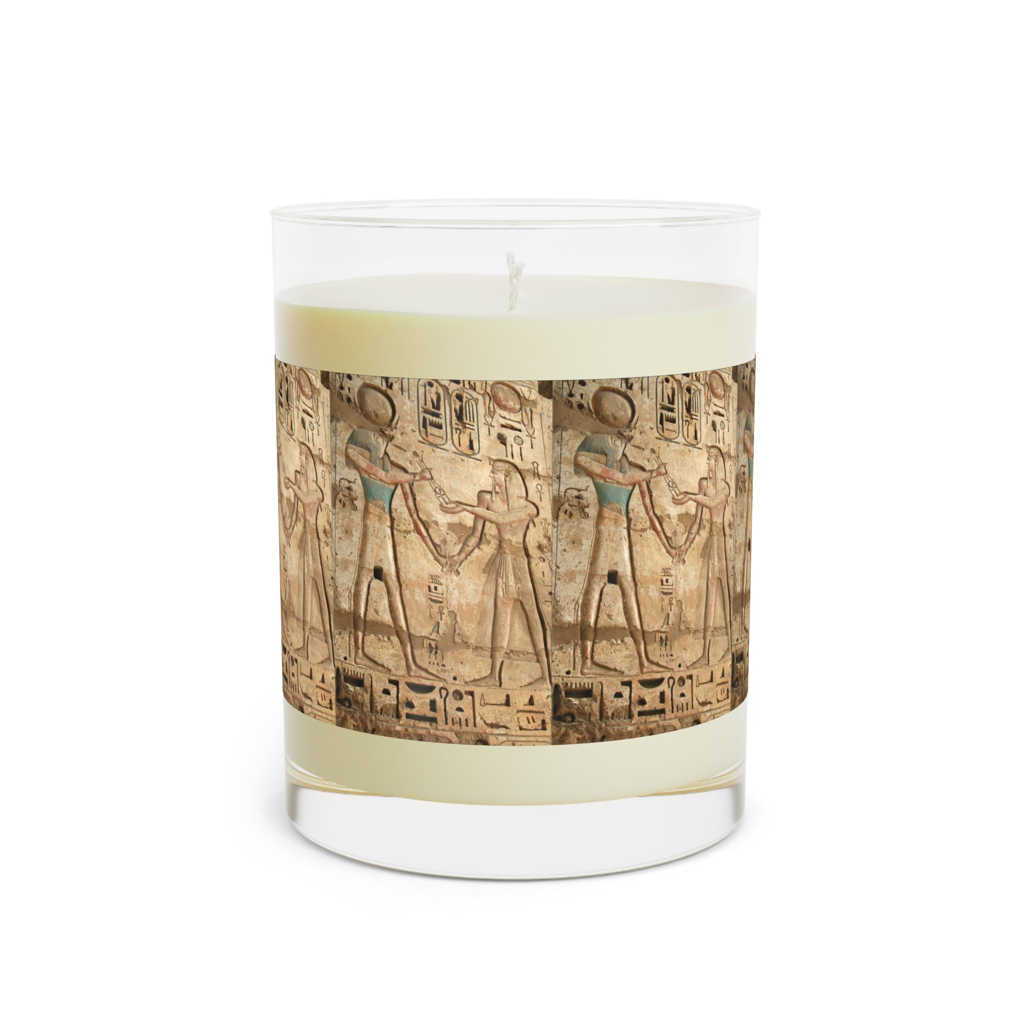 Egyptian Hieroglyphic Design Scented Candle - Full Glass, 11oz