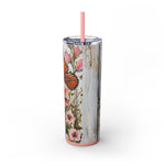 Load image into Gallery viewer, Butterfly Skinny Tumbler with Straw, 20oz
