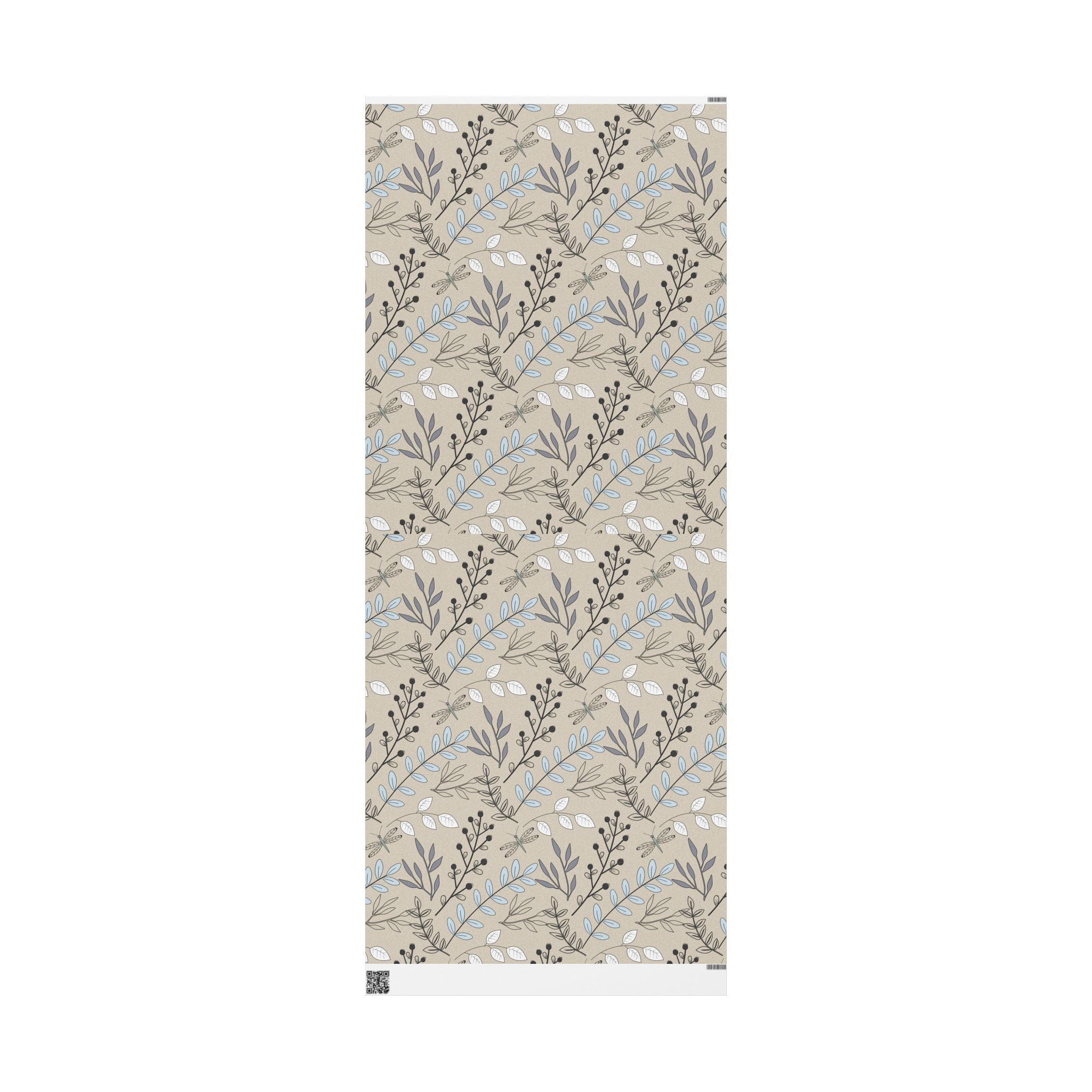 Brown and White Line Art Wrapping Paper