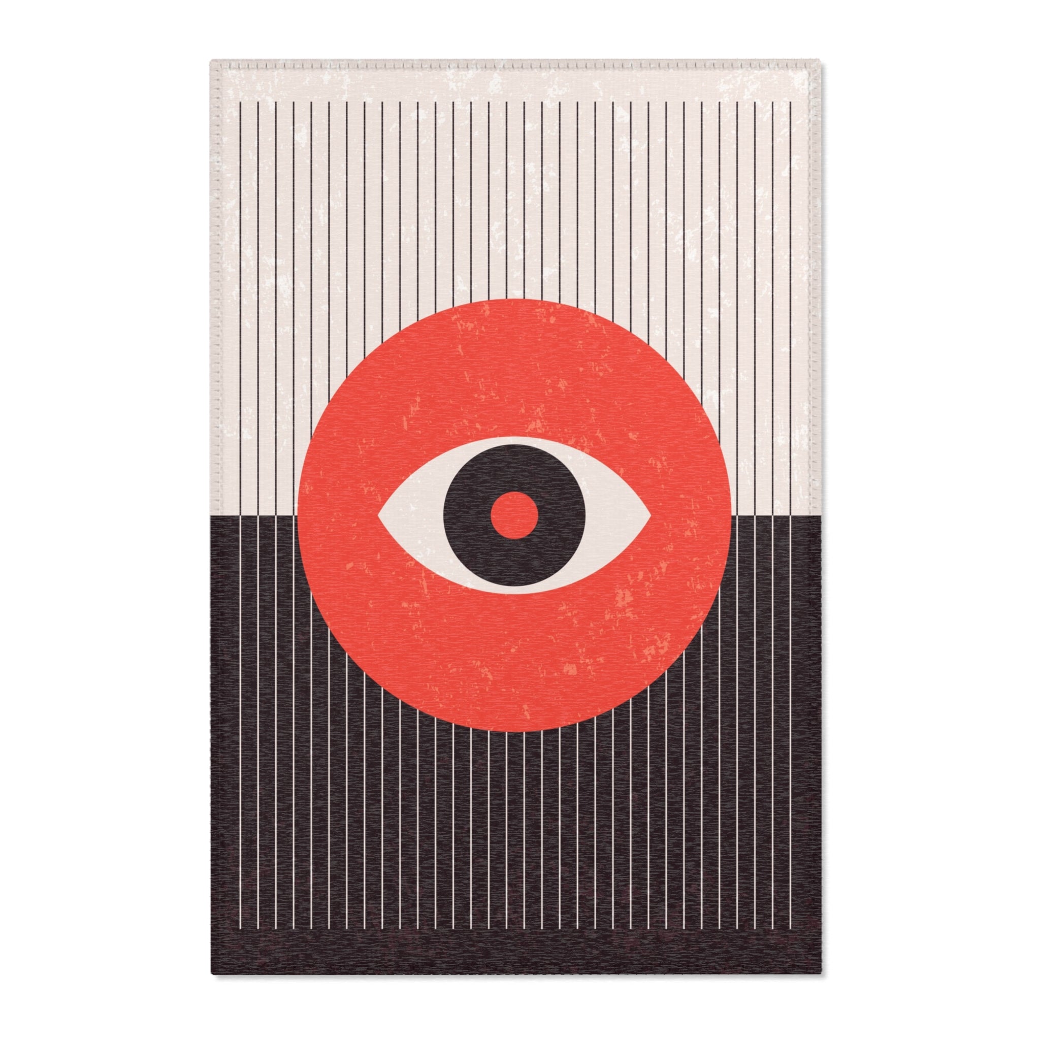 Red and White Eye Abstract Rug