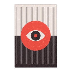 Red and White Eye Abstract Rug