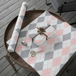 Load image into Gallery viewer, Pink and Gray Argyle Pattern Wrapping Paper
