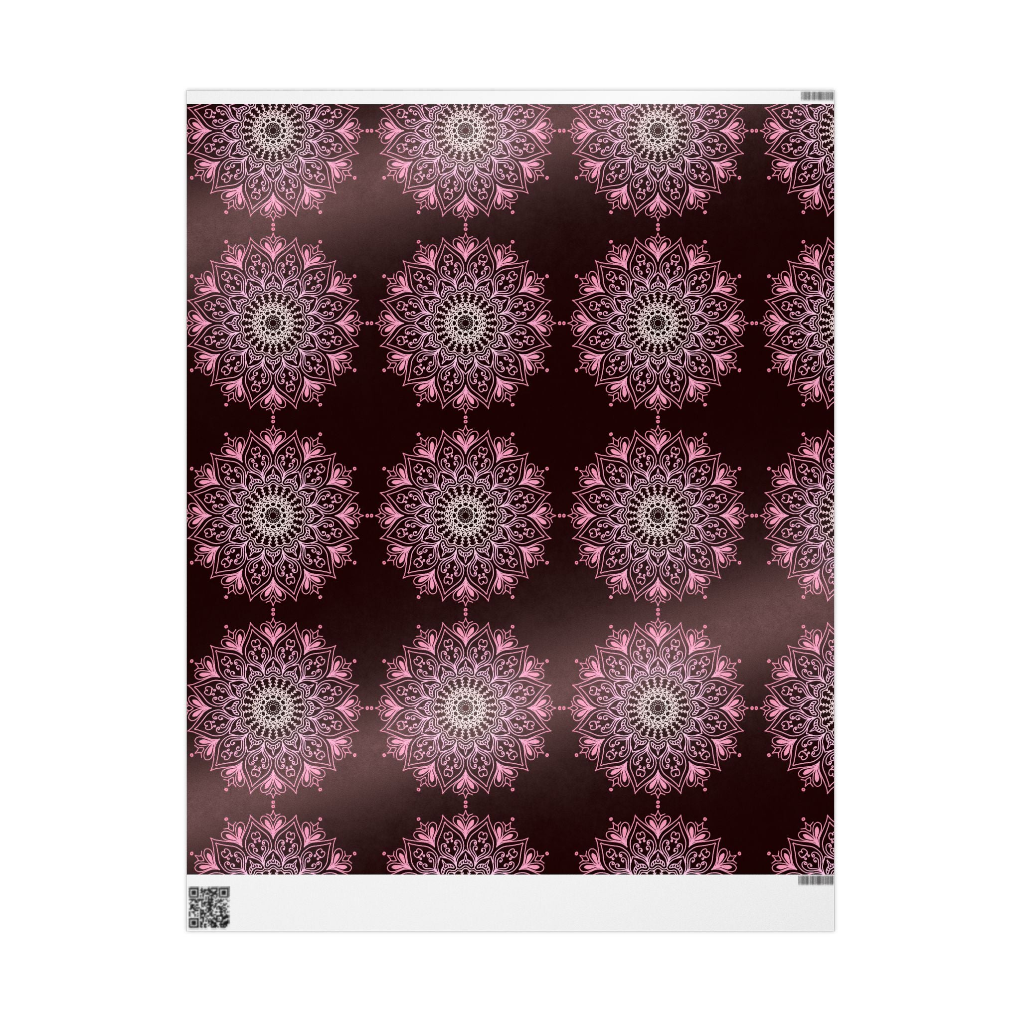 Black and PInk Mandala Wrapping Paper