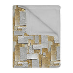 Load image into Gallery viewer, Silver and Gold Metallic Print Velveteen Microfiber Blanket (Two-sided print)
