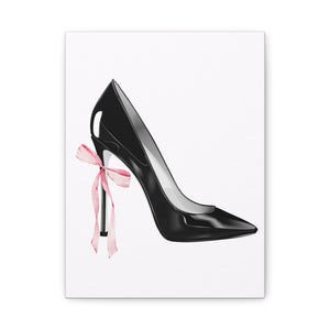 Pink & Black High Heel Stiletto Feminine Canvas