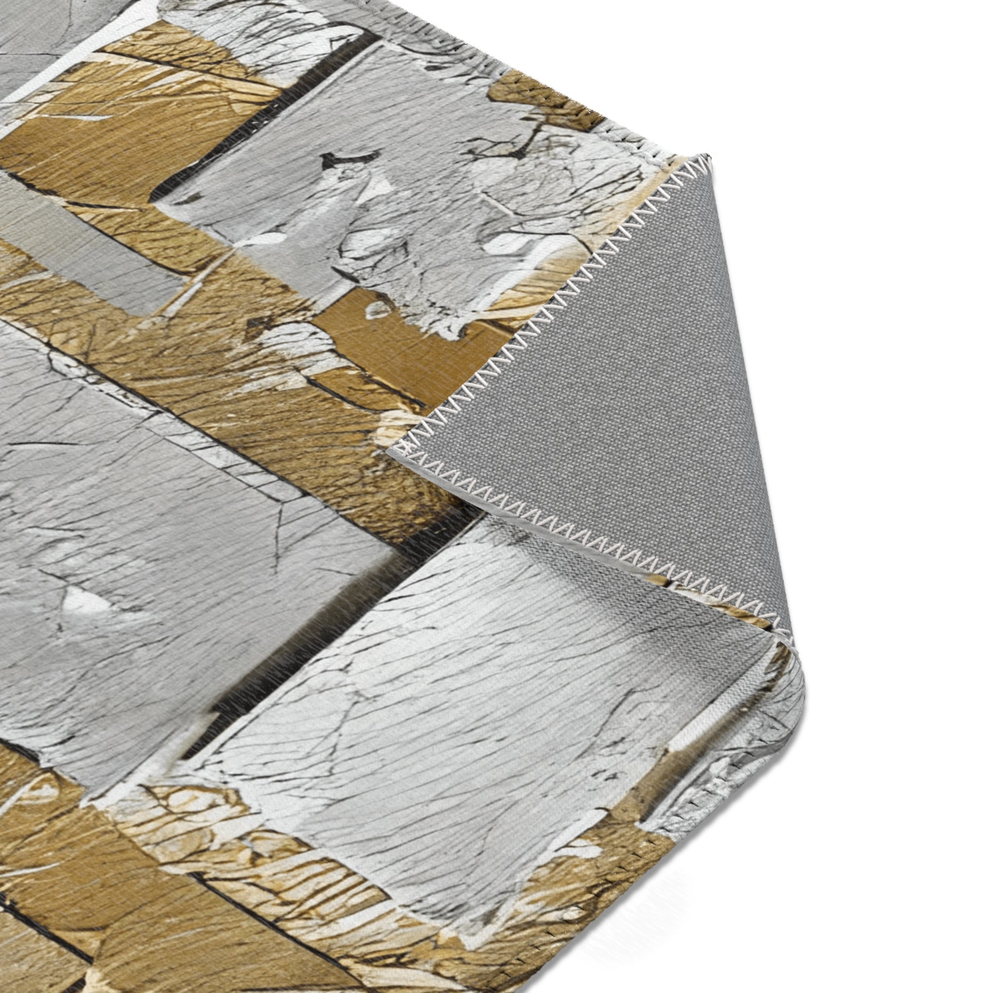 Silver and Gold Metallic Print Area Rugs