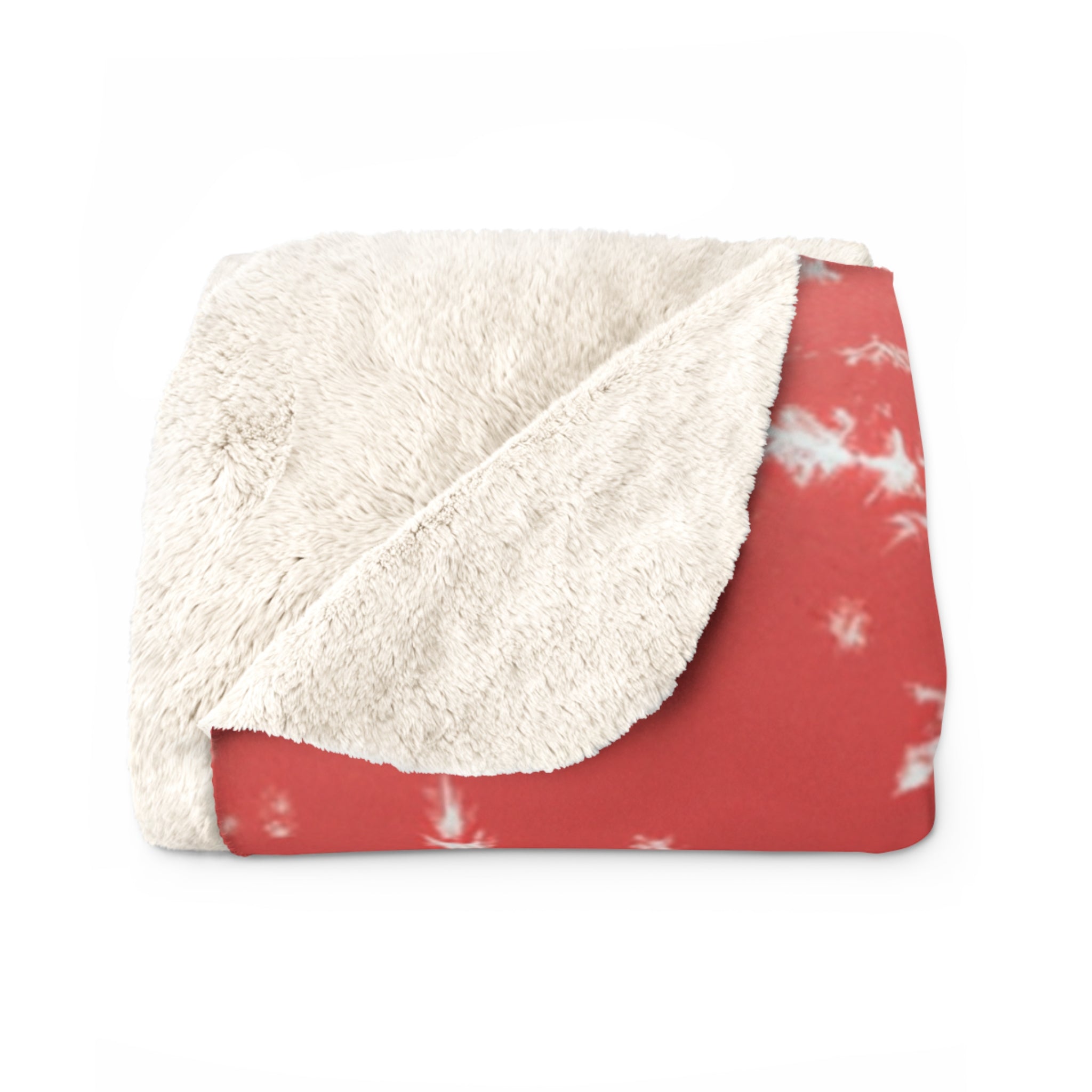 Red Snowflake Sherpa Fleece Blanket