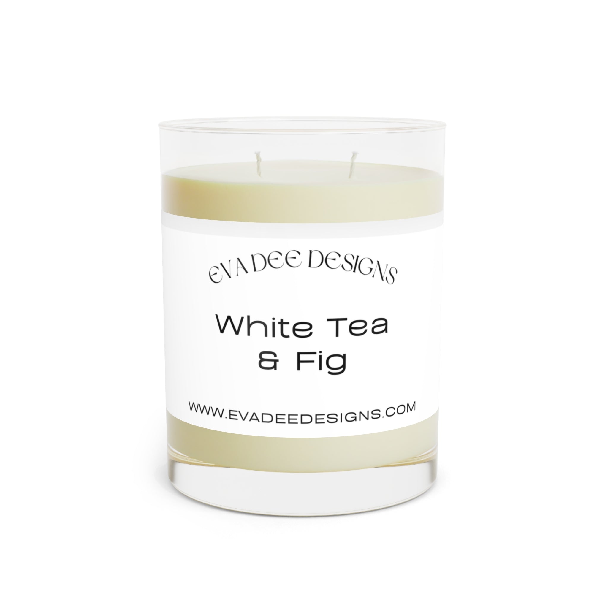 White Tea & Fig Scented Candle - Full Glass, 11oz