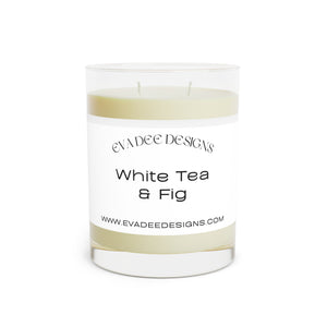 White Tea & Fig Scented Candle - Full Glass, 11oz