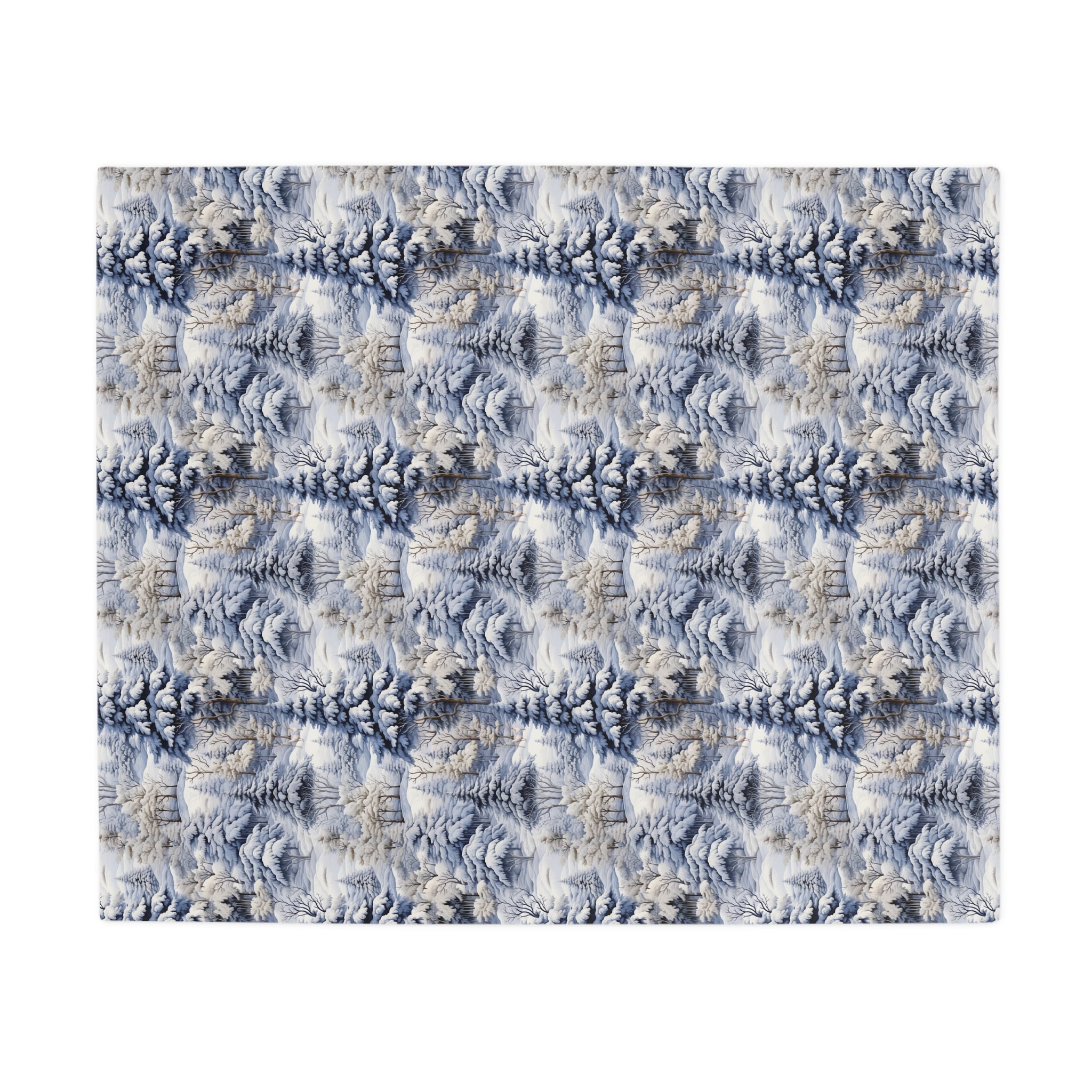 blue and gray winter theme plush fleece blanket