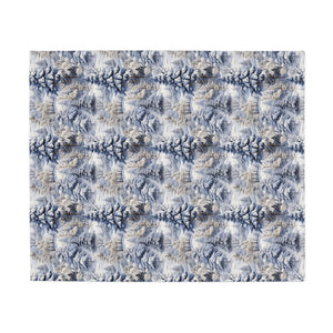 blue and gray winter theme plush fleece blanket