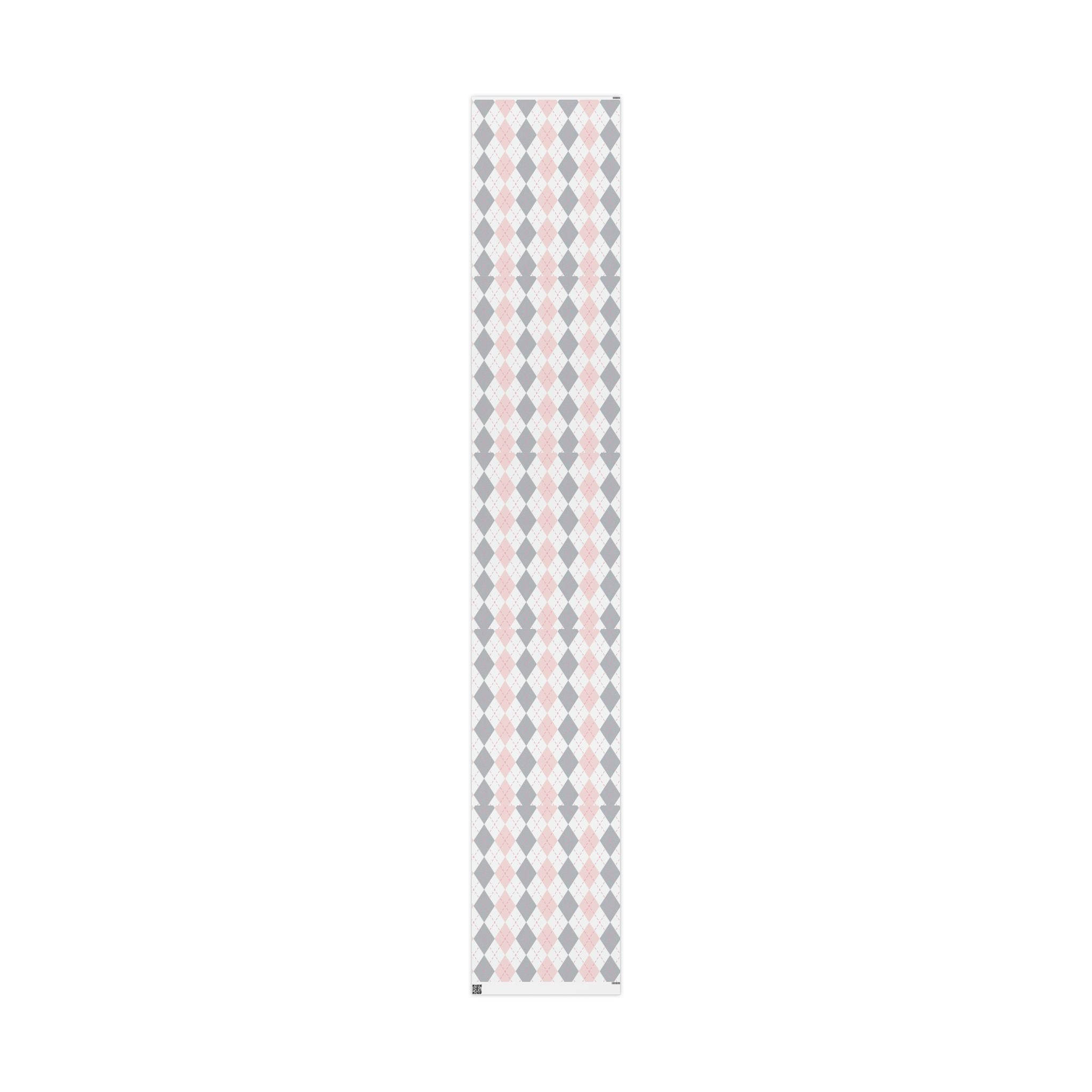 Pink and Gray Argyle Pattern Wrapping Paper