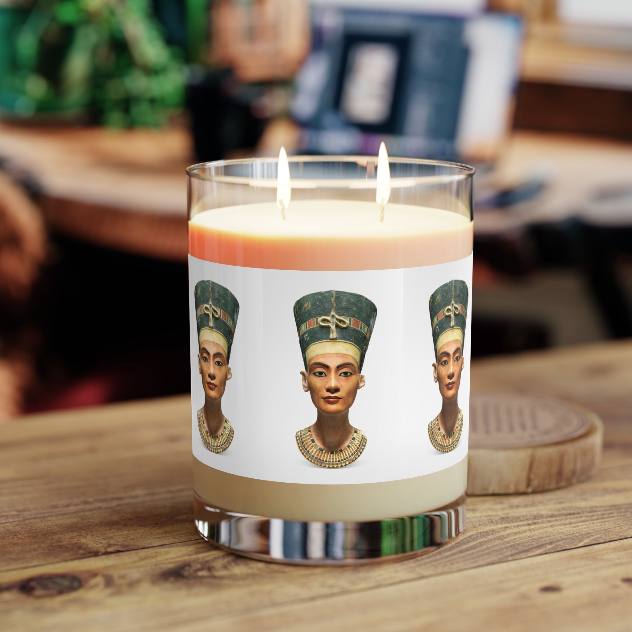 Queen Nefertiti Bust Scented Candle - Full Glass, 11oz