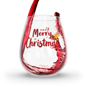 Merry Christmas Stemless Wine Glass, 11.75oz